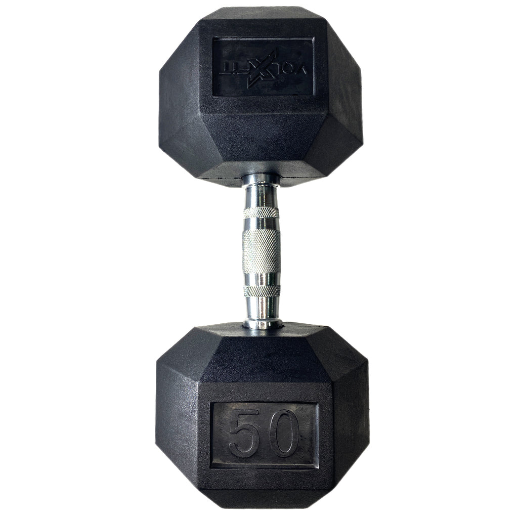 Mancuerna Hexagonal de Caucho Volxfit de 50 lb image 0
