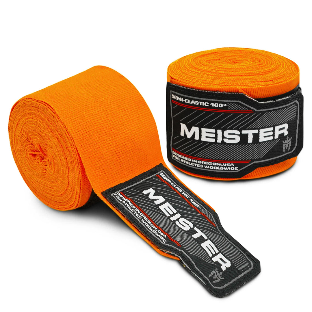 Vendas Semielasticas Para Boxeo y MMA Meister Naranja de 180 Pulgadas (par) image 0