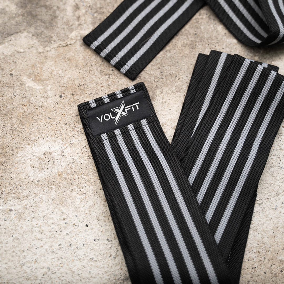 Vendas Para Rodillas con Velcro Volxfit Negras con Gris (par) image 4