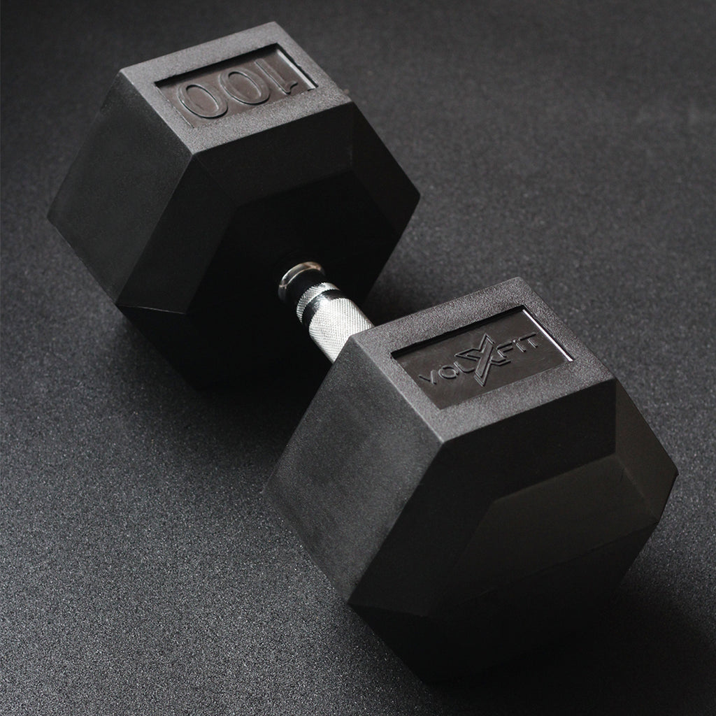 Mancuerna Hexagonal de Caucho Volxfit de 100 lb image 1
