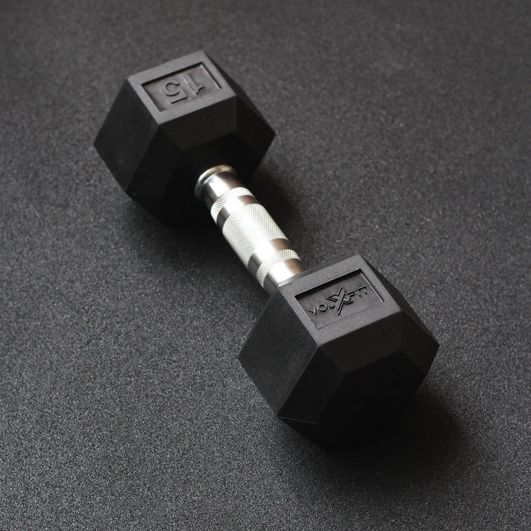 Mancuerna Hexagonal de Caucho Volxfit de 15 lb image 1