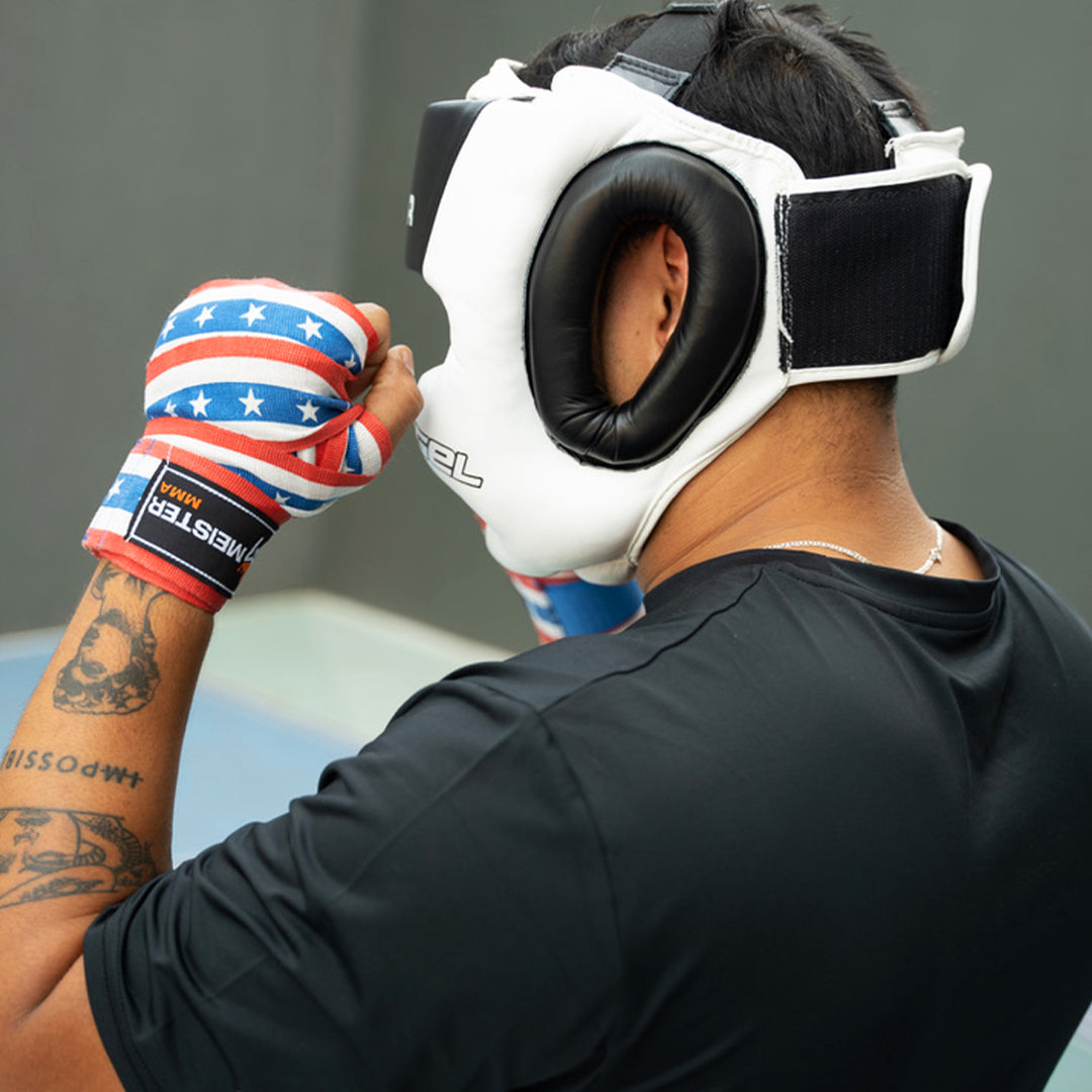 Casco Para Boxeo Meister Blanco con Negro XXL image 7
