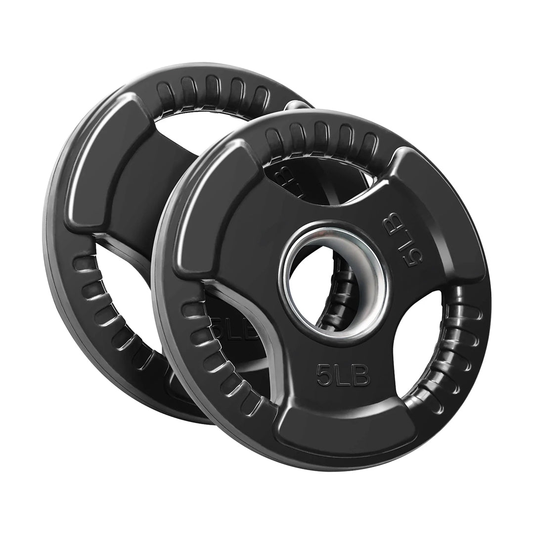Disco Olimpico de 3 Agarres Negro de 5 lb image 0