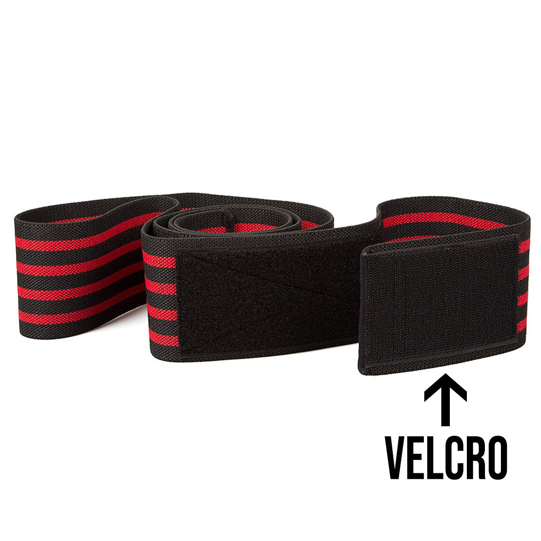 Vendas Para Rodillas con Velcro Volxfit Negras con Rojo (par) image 3