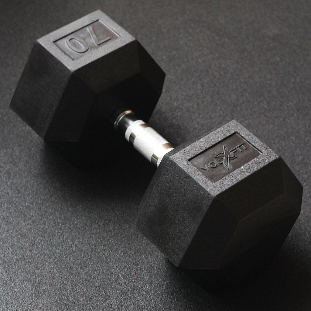 Mancuerna Hexagonal de Caucho Volxfit de 70 lb image 1