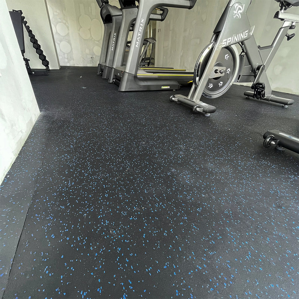 Piso de Caucho Negro con Puntos Azules de 100 x 100 x 1.0 cm (Rollo) image 1