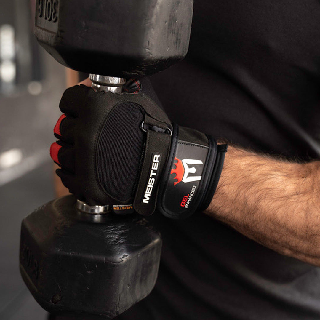 Guantes con Muñequera Meister Negros con Rojo L image 5