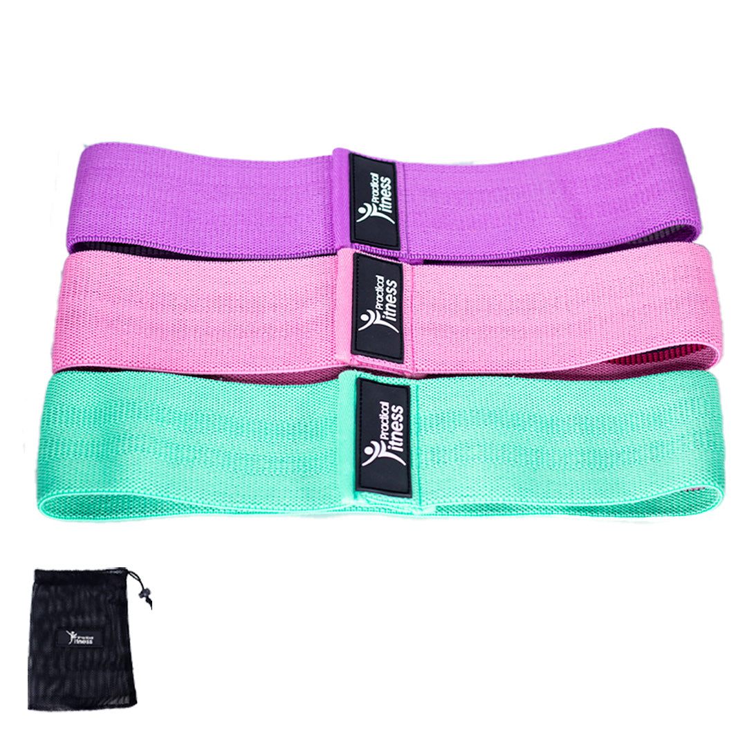 Bandas de Resistencia de Tela Practical Fitness Kit de 3 Colores Pastel image 0