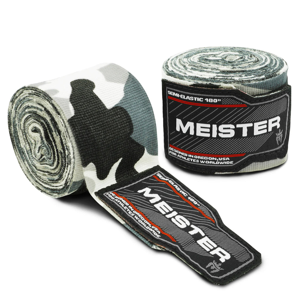 Vendas Semielasticas Para Boxeo y MMA Meister Camuflaje Gris de 180 Pulgadas (par) image 0