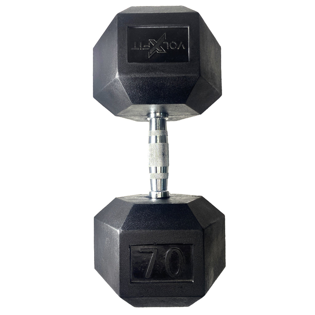 Mancuerna Hexagonal de Caucho Volxfit de 70 lb image 0