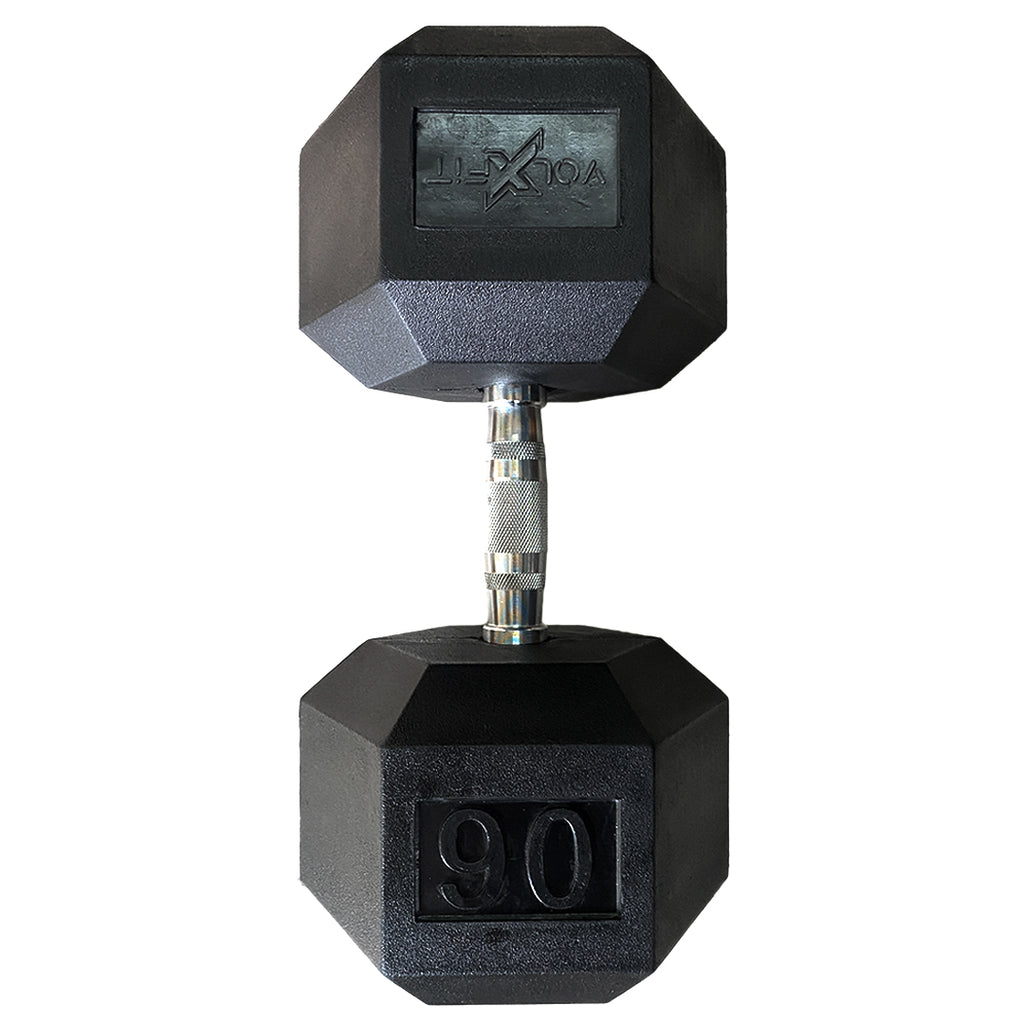 Mancuerna Hexagonal de Caucho Volxfit de 90 lb image 0