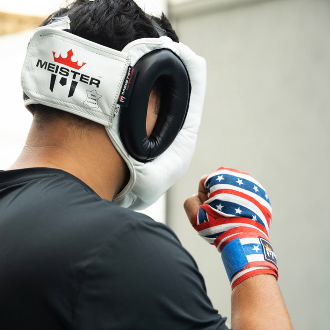 Casco Para Boxeo Meister Blanco con Negro XXL image 6