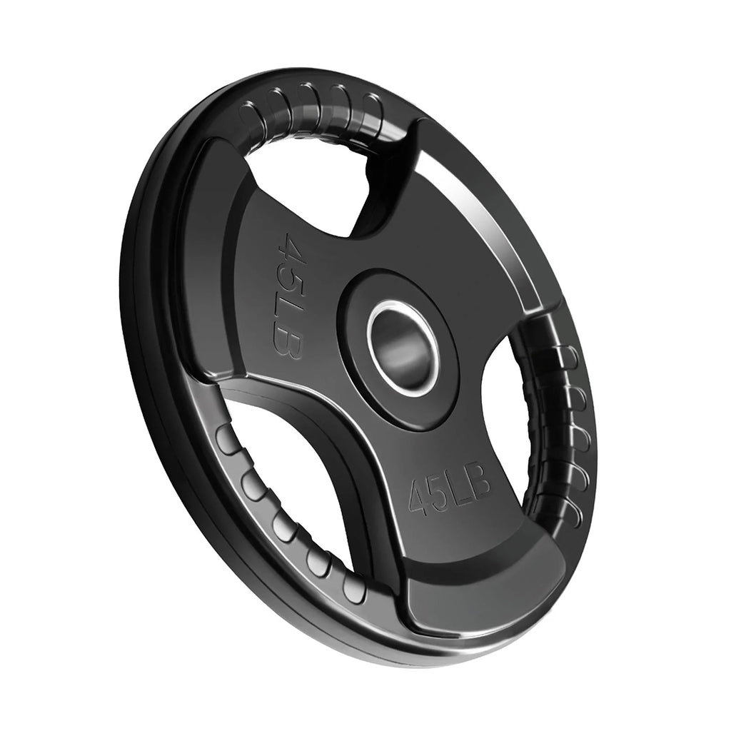 Disco Olimpico de 3 Agarres Negro de 45 lb image 0