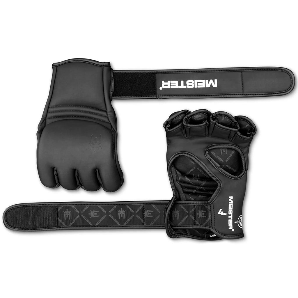 Guantes Para MMA Meister Negro Mate de 4 oz (par) XL image 3