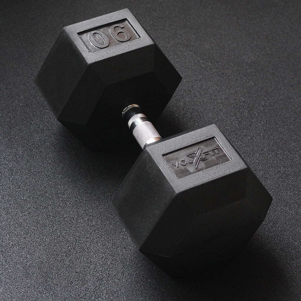Mancuerna Hexagonal de Caucho Volxfit de 90 lb image 1