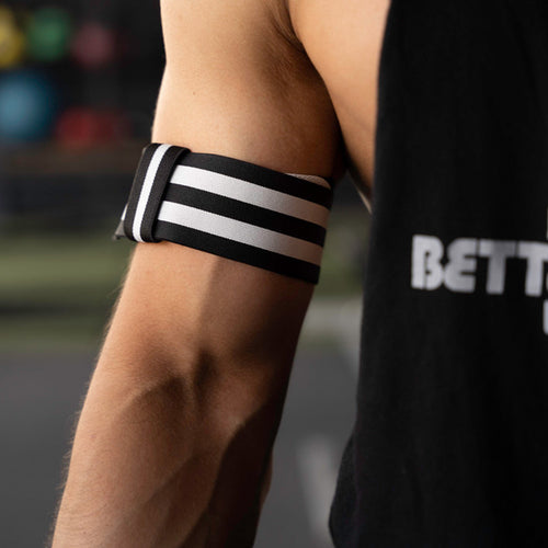 Bandas de Oclusión Para Brazos Practical Fitness Negras con Blanco 2