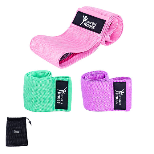 Bandas de Resistencia de Tela Practical Fitness Kit de 3 Colores Pastel 2