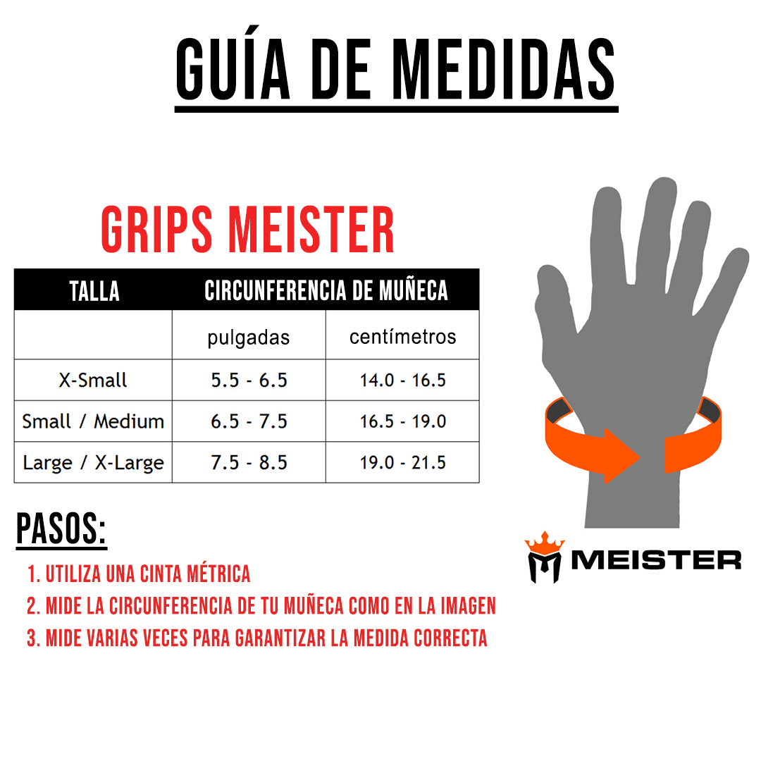 Grips de Cuero Meister Guia de Medidas