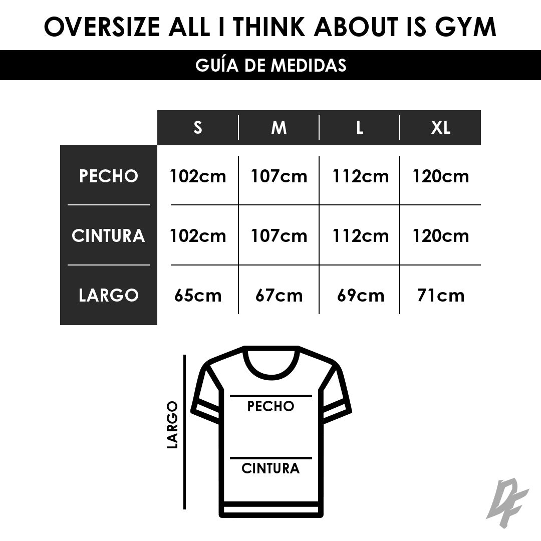 Oversize All I Think About Is Gym Negra XL