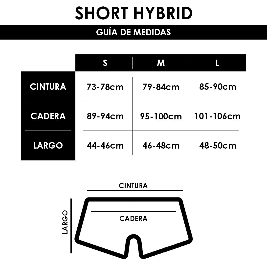 Short Hybrid Guia de Medidas