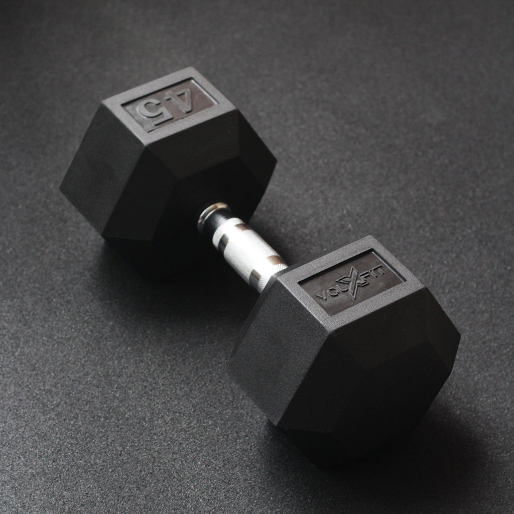 Mancuerna Hexagonal de Caucho Volxfit de 45 lb image 1