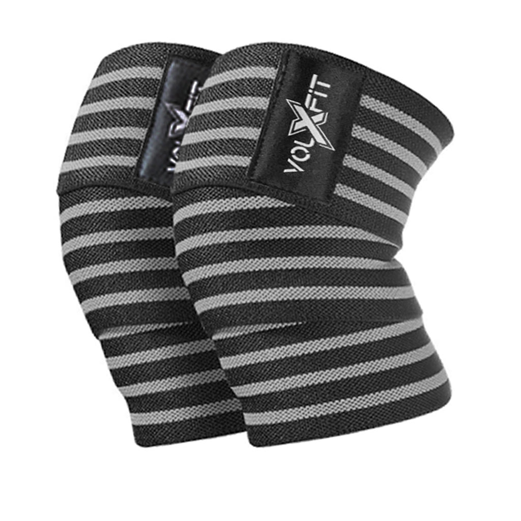Vendas Para Rodillas con Velcro Volxfit Negras con Gris (par) image 0