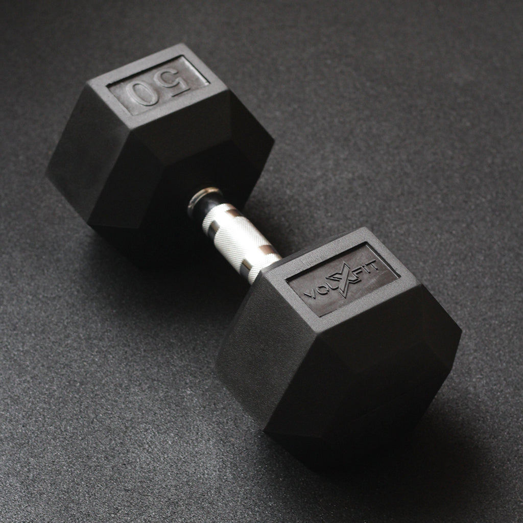 Mancuerna Hexagonal de Caucho Volxfit de 50 lb image 1