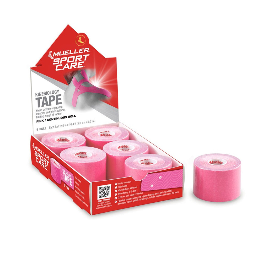 Cinta Kinesiologica de 5 Metros Mueller Caja de 6 Rollos Rosado image 0