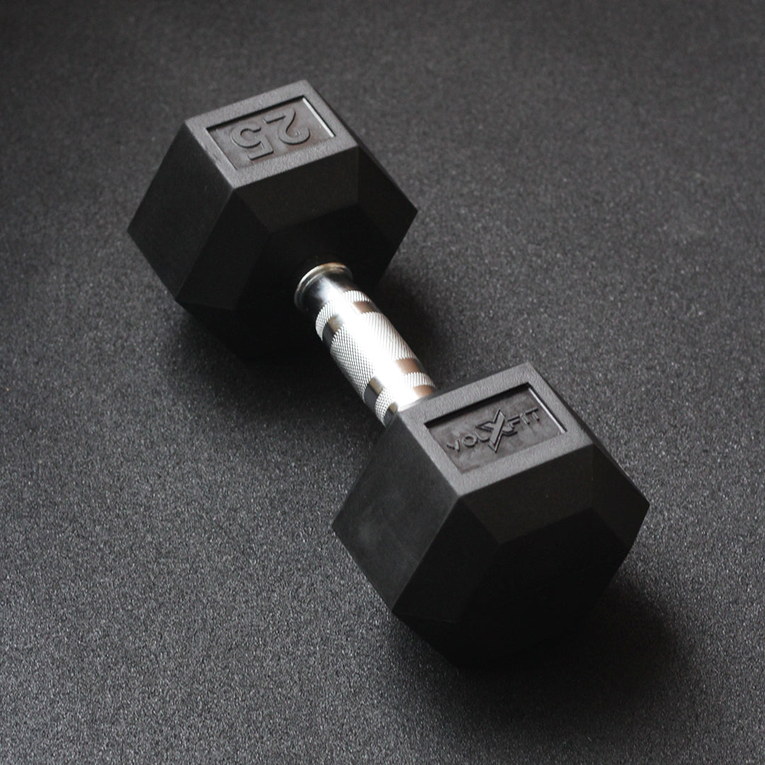 Mancuerna Hexagonal de Caucho Volxfit de 25 lb image 1