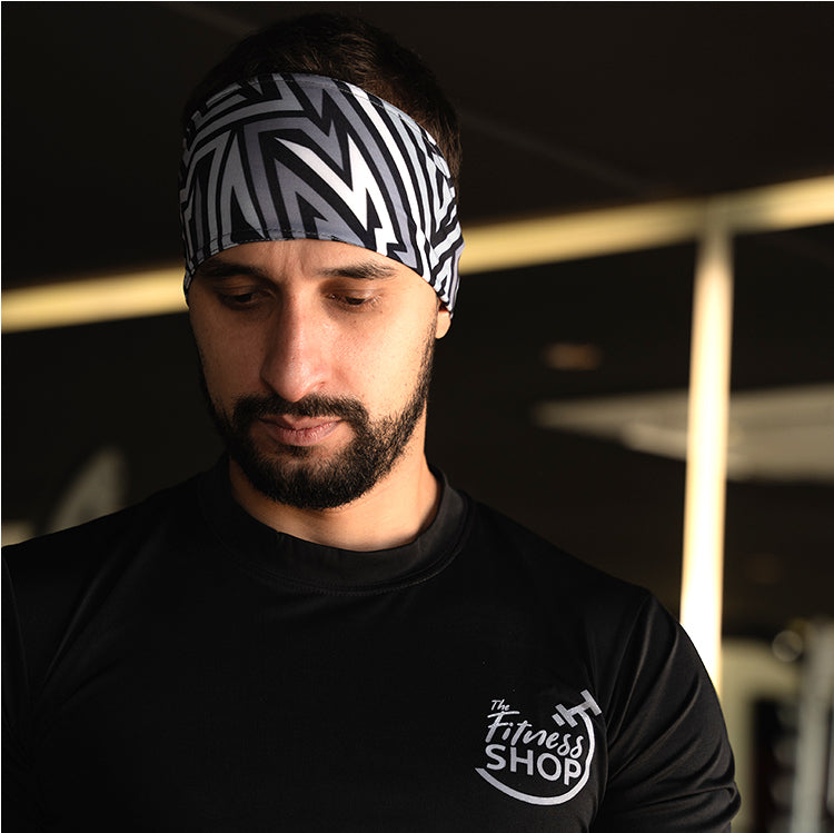 Banda Para Cabeza (Headband) Practical Fitness Negra con Lineas image 1