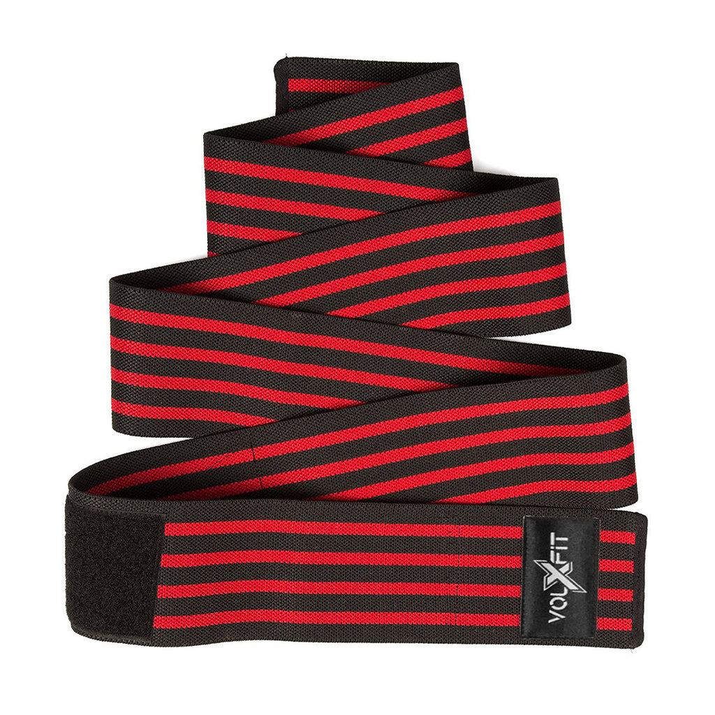 Vendas Para Rodillas con Velcro Volxfit Negras con Rojo (par) image 2