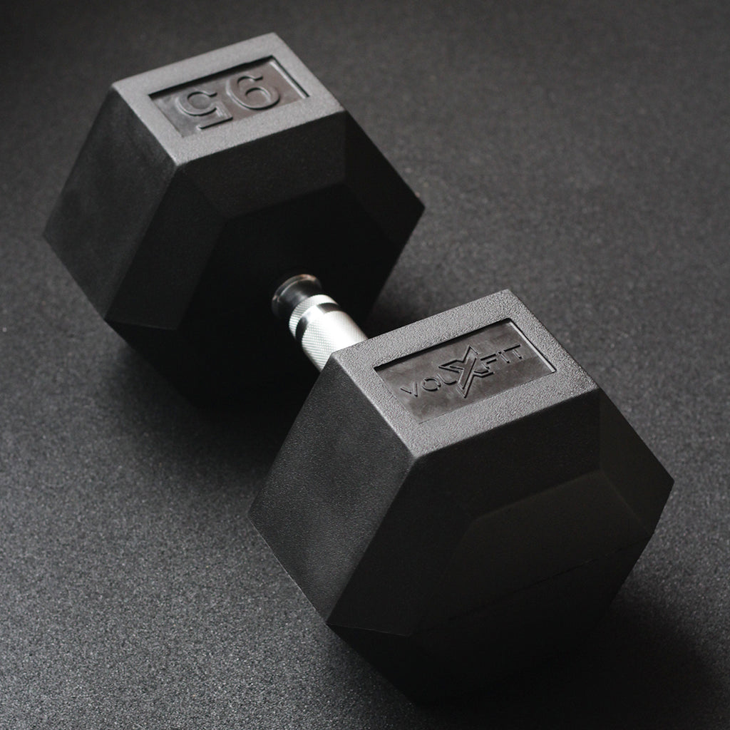 Mancuerna Hexagonal de Caucho Volxfit de 95 lb image 1