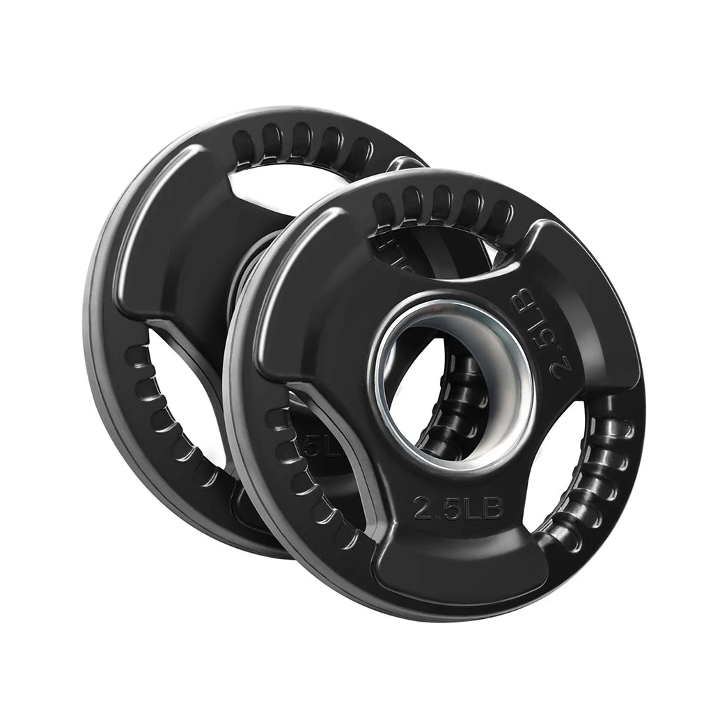 Disco Olimpico de 3 Agarres Negro de 2.5 lb image 0