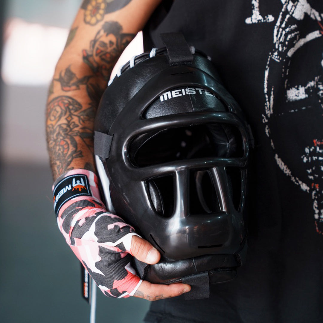 Casco Para Boxeo con Mascara Removible Meister Negro image 3