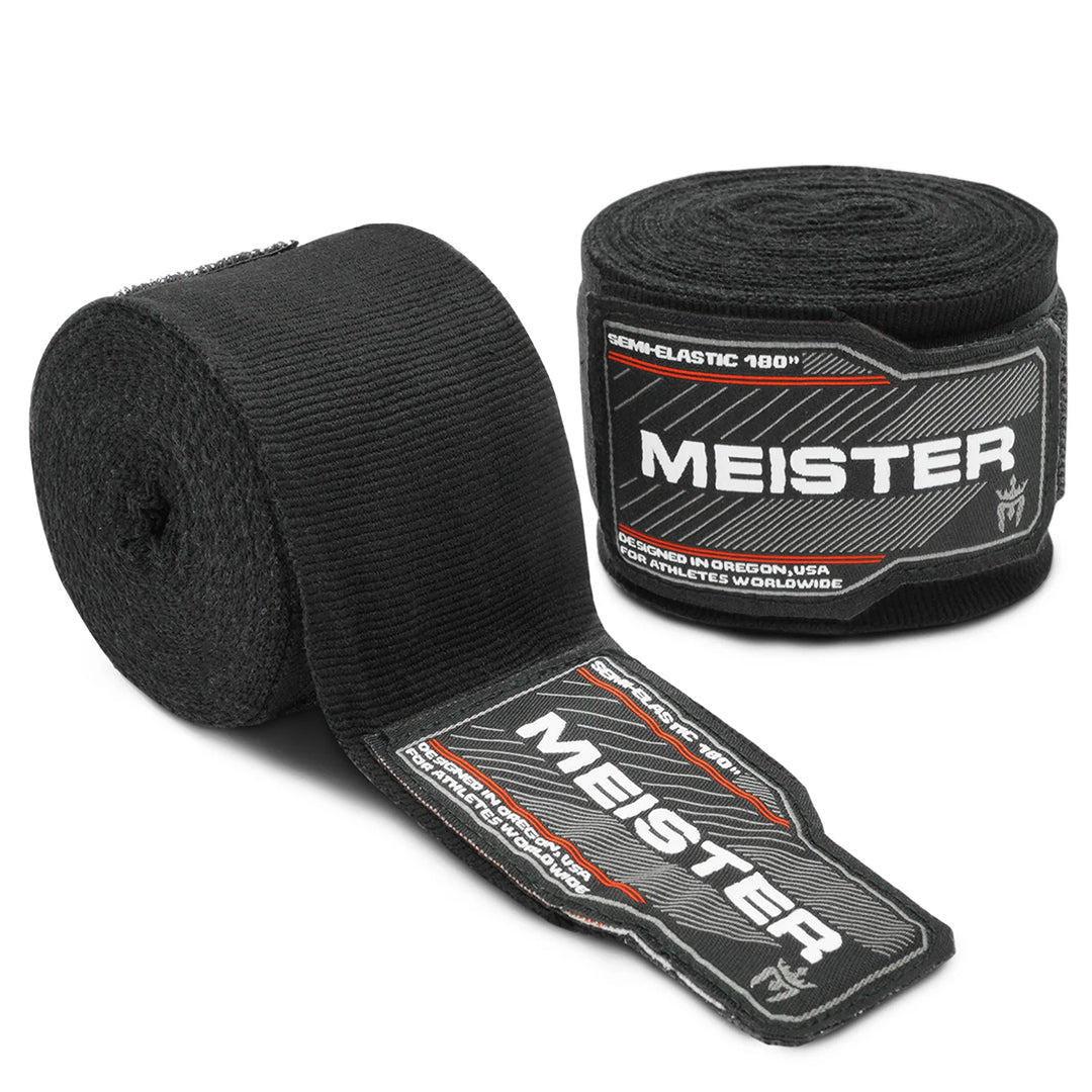 Vendas Semielasticas Para Boxeo y MMA Meister Negras de 180 Pulgadas (par) image 0