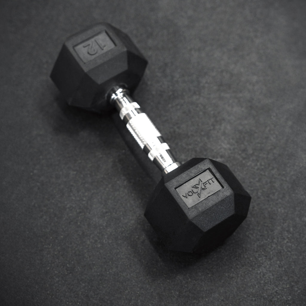Mancuerna Hexagonal de Caucho Volxfit de 12 lb image 1