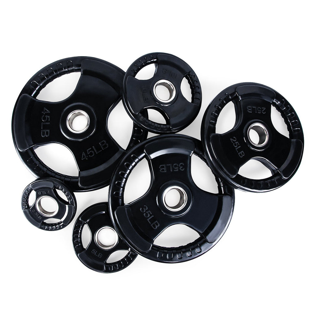 Disco Olimpico de 3 Agarres Negro de 2.5 lb image 2