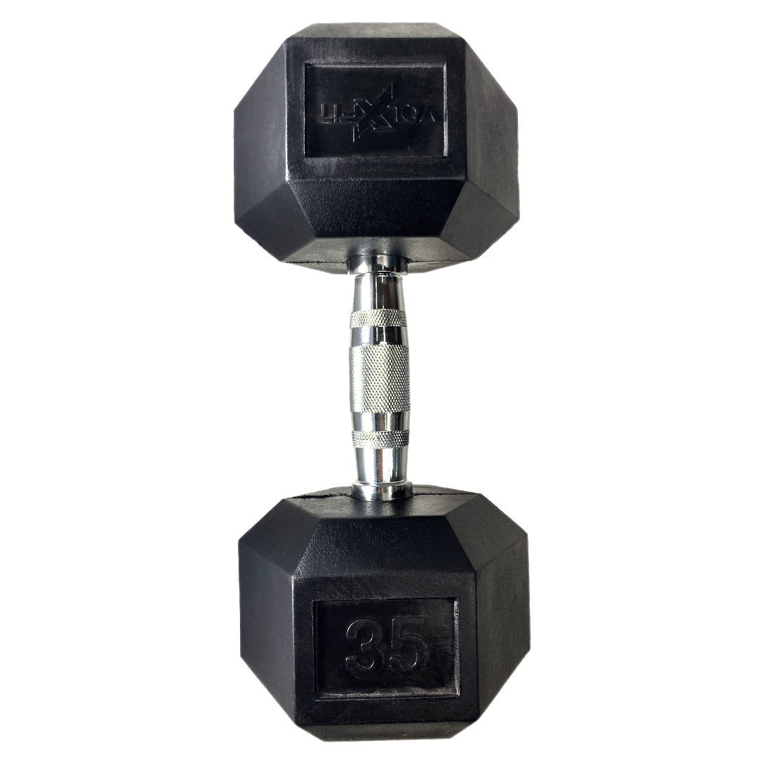 Mancuerna Hexagonal de Caucho Volxfit de 35 lb image 0