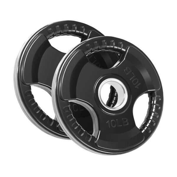 Disco Olimpico de 3 Agarres Negro de 10 lb 1
