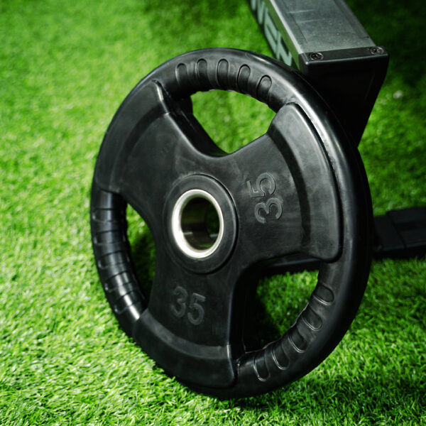 Disco Olimpico de 3 Agarres Negro de 35 lb 2
