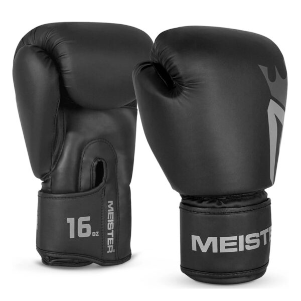 Guantes Para Boxeo Meister Negro Mate de 16 oz (par) 1