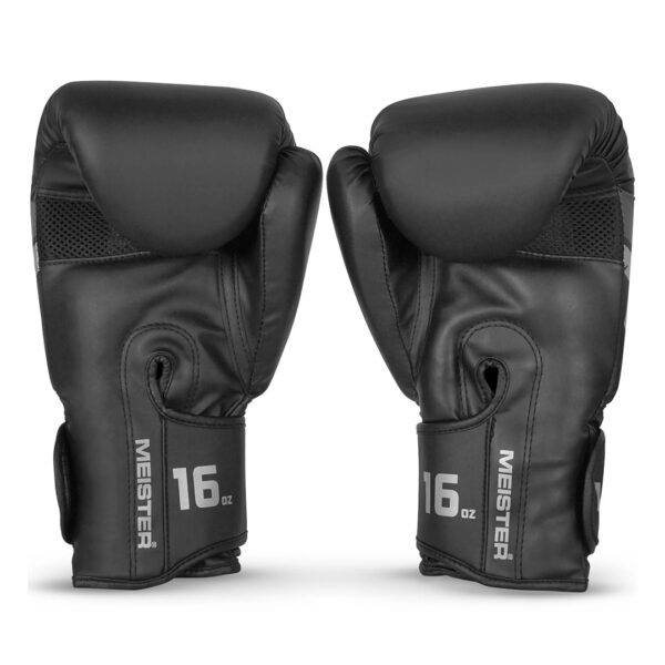 Guantes Para Boxeo Meister Negro Mate de 16 oz (par) 3