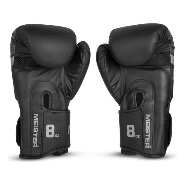 Guantes Para Boxeo Meister Negro Mate de 8 oz (par) 3