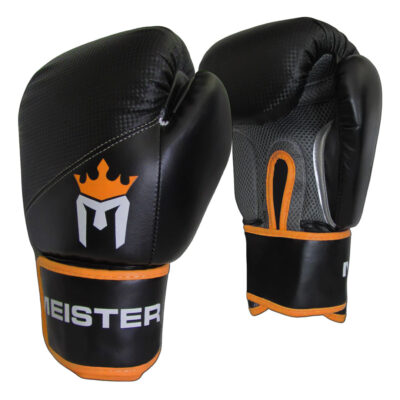 Guantes Para Boxeo Pro Meister Negro con Naranja de 14 oz (par) 1