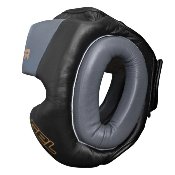 Casco Para Boxeo Meister Negro con Gris 3