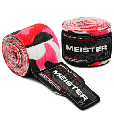 Vendas Semielasticas Para Boxeo y MMA Meister Camuflaje Rosado de 180 Pulgadas (par) 1
